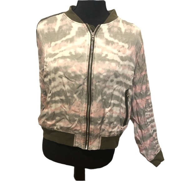 Blank NYC Jackets & Blazers - BlankNYC Green Pink Tie Dye Bomber Jacket Medium B
